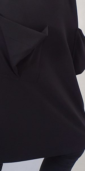 lange zwarte jurk, Xenia Design, Xenia Design bij Sjazz, Zwarte jurk van Xenia Design