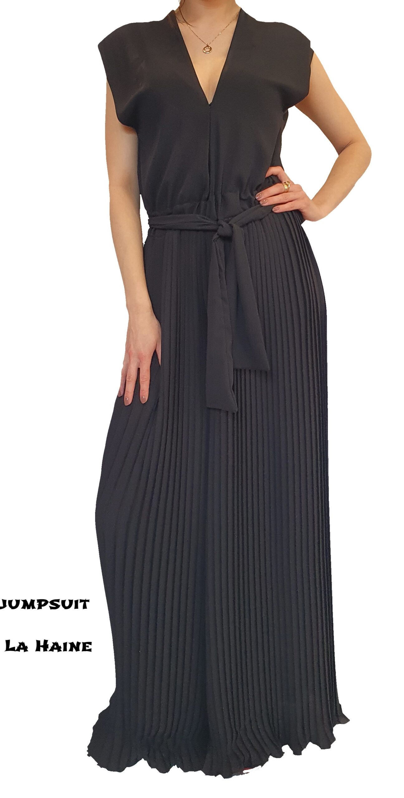 uitdrukking Italiaans eend Prachtig zwarte jumpsuit met wijde plissé broek - SJÀZZ Design