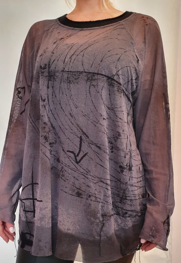Doorzichtig bedruk shirt
