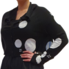 Strick Jacke black print