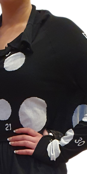 Strick Jacke black print
